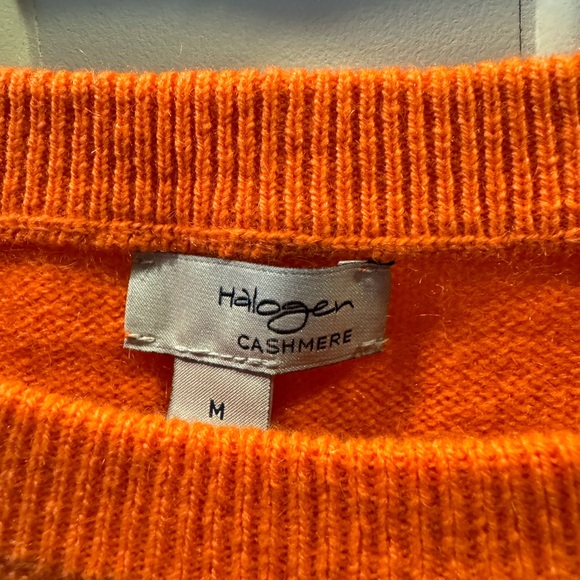 Halogen 100% Cashmere Peachy Orange sweater - Picture 2 of 4